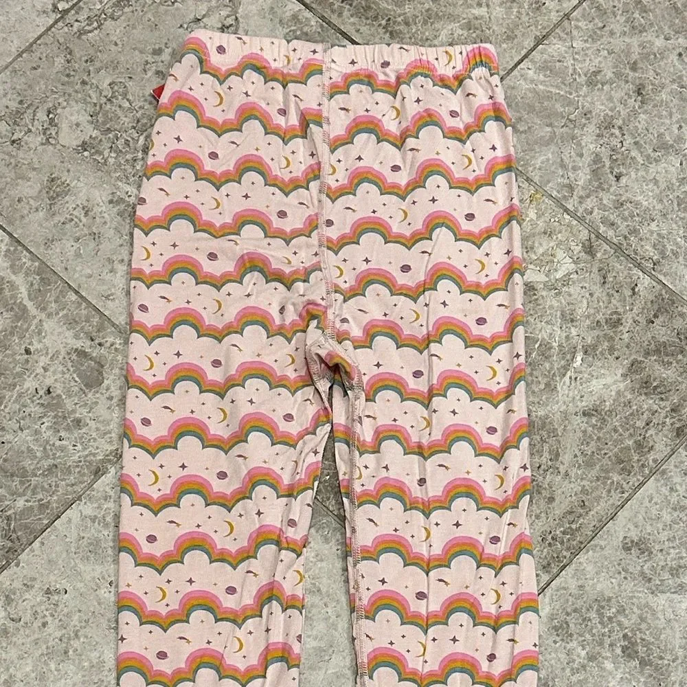Hanna Andersson HannaSoft Pink Rainbow Long Sleeve Pajama Set Size 150  US 12